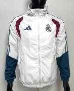 2627 R M white with green red windbreaker jacket with caps S-XXL